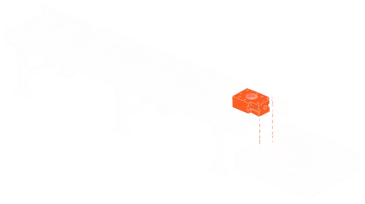 Kanban board with a flagged card advancing between lanes