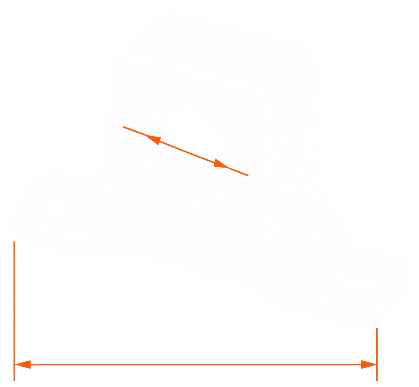 Machined motor mount with dimension callouts